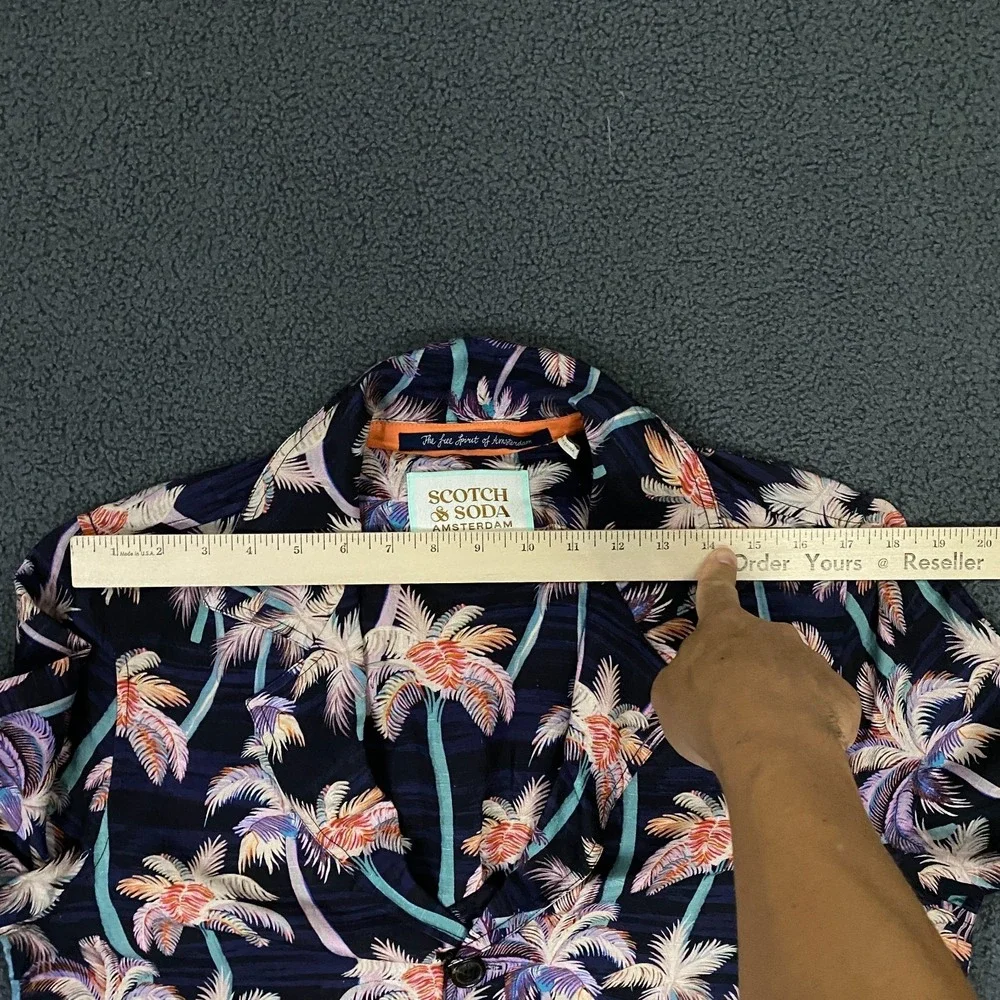 Scotch & Soda Colourful Palm Tree Lightweight Jacket size Medium Linen Half Line
